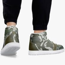 Load image into Gallery viewer, Forest Green High-Top Designer Sneakers. Unisex. Free shipping.