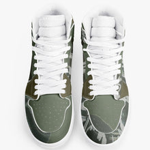 Load image into Gallery viewer, Forest Green High-Top Designer Sneakers. Unisex. Free shipping.