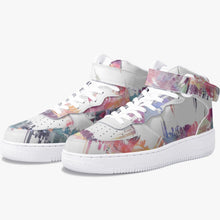 Load image into Gallery viewer, Fantastic unisex designer sneakers. Material: Leather upper with mesh lining construction. High-profile ankle support, premium leather for durability, Hook-and-loop closure guarantees a better fit. Soft EVA padded insoles. EVA outsole for traction and exceptional durability.