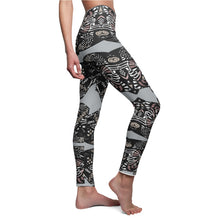 Load image into Gallery viewer, Grey patterned yoga leggings for women at Ace Shopping Club. We welcome you to shop with us! www.aceshoppingclub.com