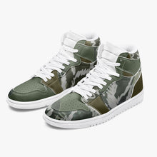 Load image into Gallery viewer, Forest Green High-Top Designer Sneakers. Unisex. Free shipping.