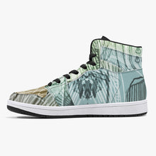 Load image into Gallery viewer, Green Skeleton Designer High-Top Leather Sneakers