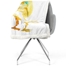 Load image into Gallery viewer, This white and yellow nursery blanket is custom designed by Joe Ginsberg for Ace Shopping Club. Double-sided, grey, high quality throw blanket. 100% high quality polyester; with just enough air between the two sides to make it warm and breathable.