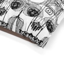 Load image into Gallery viewer, Give your dog a place of their own with our pet bed! This feather soft fleece exterior is printable on one side, and has a dark brown zippered back and pillow insert. 100% polyester.100% cotton bottom