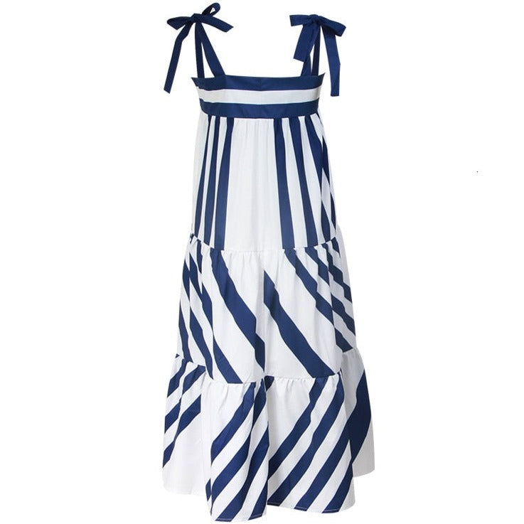 Striped Spaghetti Strap Dress M