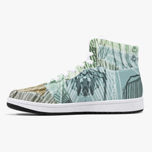 Load image into Gallery viewer, Green Skeleton Designer High-Top Leather Sneakers
