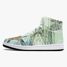 Load image into Gallery viewer, Green Skeleton Designer High-Top Leather Sneakers