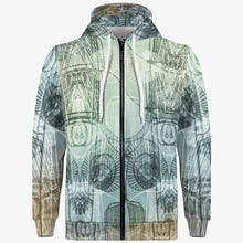 Load image into Gallery viewer, Class fit type designer hoodie for men. Zipper up closure. Handmade with premium polyester blend fabric, guarantee the soft wearing feeling. Reinforced cuffs and waist, durable for daily occasions. Roomy pockets for must-have storage.