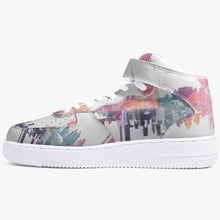 Load image into Gallery viewer, Fantastic unisex white designer sneakers. Material: Leather upper with mesh lining construction. High-profile ankle support, premium leather for durability, Hook-and-loop closure guarantees a better fit. Soft EVA padded insoles. EVA outsole for traction and exceptional durability.