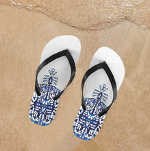 Load image into Gallery viewer, Delft Blue Designer Flip-Flops