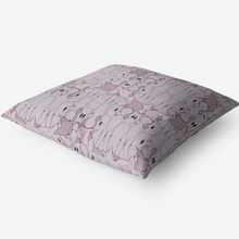 Load image into Gallery viewer, Amethyst Flamingo pillow is custom designed by Joe Ginsberg and the perfect addition for your toddler room or nursery. Shop at Ace Shopping Club for all your baby products.