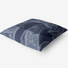 Load image into Gallery viewer, This grey blue decorative throw pillow is made of a polyester Blend, soft and easy to care for. Add a touch of graceful color to your bedroom, guest room or kids’ room. Designed by Joe Ginsberg.