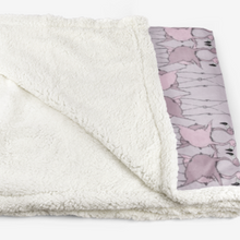 Load image into Gallery viewer, Amethyst Flamingo soft throw blanket is custom designed by Joe Ginsberg and the perfect addition for your toddler room or nursery. Shop at Ace Shopping Club for all your baby products.
