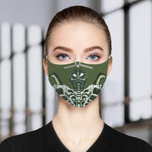 Load image into Gallery viewer, This designer face mask is made of skin-friendly polyester material that is breathable and comfortable to wear. Comes with a set of two PM2.5 filters
