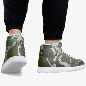Forest Green High-Top Designer Sneakers. Unisex. Free shipping.
