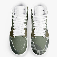 Load image into Gallery viewer, Forest Green High-Top Designer Sneakers. Unisex. Free shipping.
