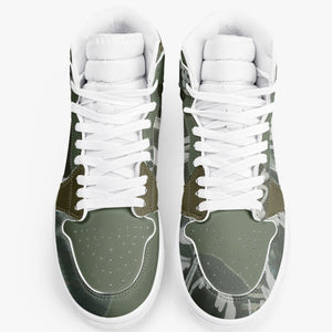 Forest Green High-Top Designer Sneakers. Unisex. Free shipping.
