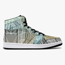 Load image into Gallery viewer, Designer high-top sneakers for him and her. Leather with mesh lining construction. Soft EVA padded insole. EVA outsole for traction and exceptional durability. Free shipping. 
