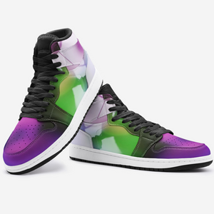 Colorful retro unisex basketball sneakers just for you! Designed by Joe Ginsberg. Material: Rubber sole (Non-marking rubber outsole for traction and durability). 