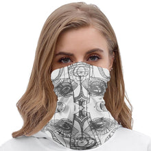 Load image into Gallery viewer, Stylish skeleton sports scarf to protect you when you are working out. Custom designed by Joe Ginsberg for Ace Shopping Club. Sportswear for everyone! 
