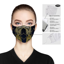 Load image into Gallery viewer, This skeleton face mask is made of skin-friendly polyester material that is breathable and comfortable to wear. Comes with a set of two PM2.5 filters (made from non-woven fabric, melt-blown cotton, and activated carbon fabric). It is perfect for everyday use. Soft and breathable. Bendable Nose Wire. Filter Pocket.
