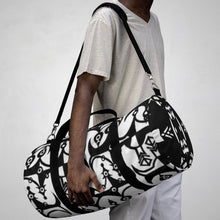 Load image into Gallery viewer, Extra large black and white sports duffel bag at Ace Shopping Club. Shop with us now! www.aceshoppingclub.com 
