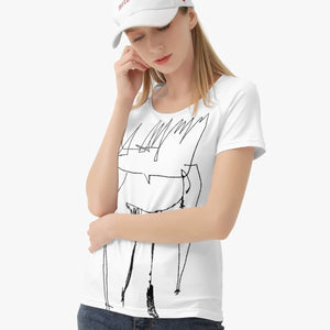 Classic fit designer women's t-shirt. Color: White. Material: Polyester Spandex Fabric. Polyester breathable fabric. Taped neck and shoulders for durability. Quarter-turned to eliminate center crease. Double needle sleeve and bottom hem. Free shipping.