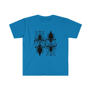 Blue men and dog graphic t-shirt is made soft cotton. Shop www.aceshoppingclub.com now!