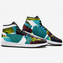 Load image into Gallery viewer, Colorful basketball sneakers just for you! Designed by Joe Ginsberg. Material: Rubber sole (Non-marking rubber outsole for traction and durability). Perforated toe box provides breathability. Comfort and impact protection. Custom basketball traction pattern ensures grip on any surface. 

