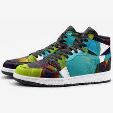 Load image into Gallery viewer, Colorful designer basketball shoes just for you! Designed by Joe Ginsberg. Material: Rubber sole (Non-marking rubber outsole for traction and durability). Perforated toe box provides breathability. Comfort and impact protection. Custom basketball traction pattern ensures grip on any surface. 
