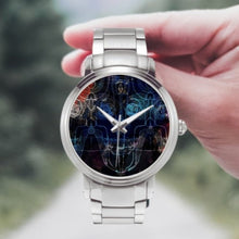 Load image into Gallery viewer, This colorful skeleton watch is a unique gift for someone who loves fishing. Designer by Joe Ginsberg. Classic analogues high quality automatic mechanical movement watch. High-density stainless-steel body, accurate timing, suitable for business and casual occasions. No Battery Required. 3ATM Water-resistance. High density 304 stainless steel case. No allergy. Classic folding clasp buckle style, easy to adjust and fasten.
