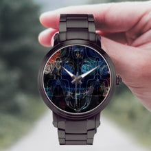 Load image into Gallery viewer, This stainless steel black sports watch is a unique gift for someone who loves fishing. 
