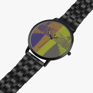 Fantastic "vintage" blackened steel designer watch