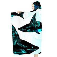 Load image into Gallery viewer, This Hooded Blanket is a perfect item to bring to the beach. With Arctic Velvet lining, this blanket is soft and skin-friendly, as well as keeps you warm. Material: Arctic velvet with beige lining. Free Shipping.
