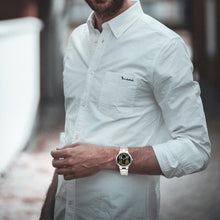 Load image into Gallery viewer, Exclusive yellow and black stainless steel designer watch type just for you. Be different and stand out. Ultra-thin watch with a stylish strap. From the JG Signature Watch Collection.
