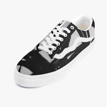 Load image into Gallery viewer, Fun designer black and white sneaker by JG. Only available at Ace Shopping Club. Unisex. Trendy canvas upper with soft lining construction.
