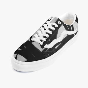 Fun designer black and white sneaker by JG. Only available at Ace Shopping Club. Unisex. Trendy canvas upper with soft lining construction.