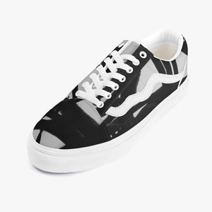 Fun designer black and white sneaker by JG. Only available at Ace Shopping Club. Unisex. Trendy canvas upper with soft lining construction.