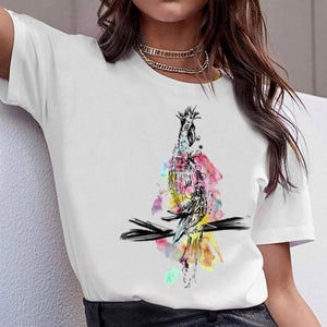 Birds designer white t-shirts for women at Ace Shopping Club. We welcome you to shop with us! www.aceshoppingclub.com 