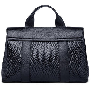 Luxurious black vintage leather bag. Size: 13.18 x 8.58 x 5.23 inches (33.5cm x 21.8 x 13.3cm). Number of Handles/Straps: Single. Material: Genuine Leather. Lining Material: Nylon. Interior: Interior Compartment. Interior: Interior Slot Pocket. Hardness: Soft. Decoration: Lock. Closure Type: Zipper. Free shipping.
