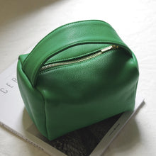 Load image into Gallery viewer, Casual designed green box handbag. Material: Leather. Lining Material: Cotton. Interior: Cell Phone Pocket. Hardness: Soft. Closure Type: Hasp. Closure: zipper. Size: 12.59 x 11.02 inches (32cm x 28 cm). Free shipping.
