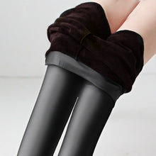 Load image into Gallery viewer, Cool leggings that are warm and stylish. Waist type: high. Material: Spandex, polyester and velour. Seam: seamless. Length: ankle-length. Size: L to 6XL. Free Shipping.
