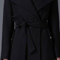 Load image into Gallery viewer, Wool Black Coat
