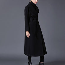 Load image into Gallery viewer, Wool Black Coat
