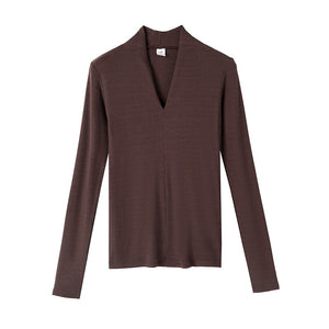Long Sleeved V-Neck Top | Multiple Colors