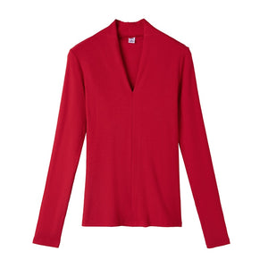 Long Sleeved V-Neck Top | Multiple Colors