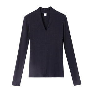 Long Sleeved V-Neck Top | Multiple Colors