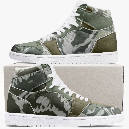 Forest Green High-Top Designer Sneakers. Unisex. Free shipping.