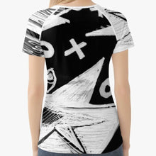 Load image into Gallery viewer, Classic Fit Black and white designer fitness t-shirt. Only available at Ace Shopping club.Material: Polyester Spandex Fabric.

