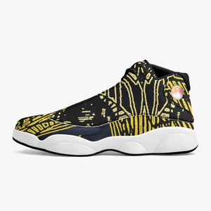Yellow Skeleton Designer Basketball Sneakers